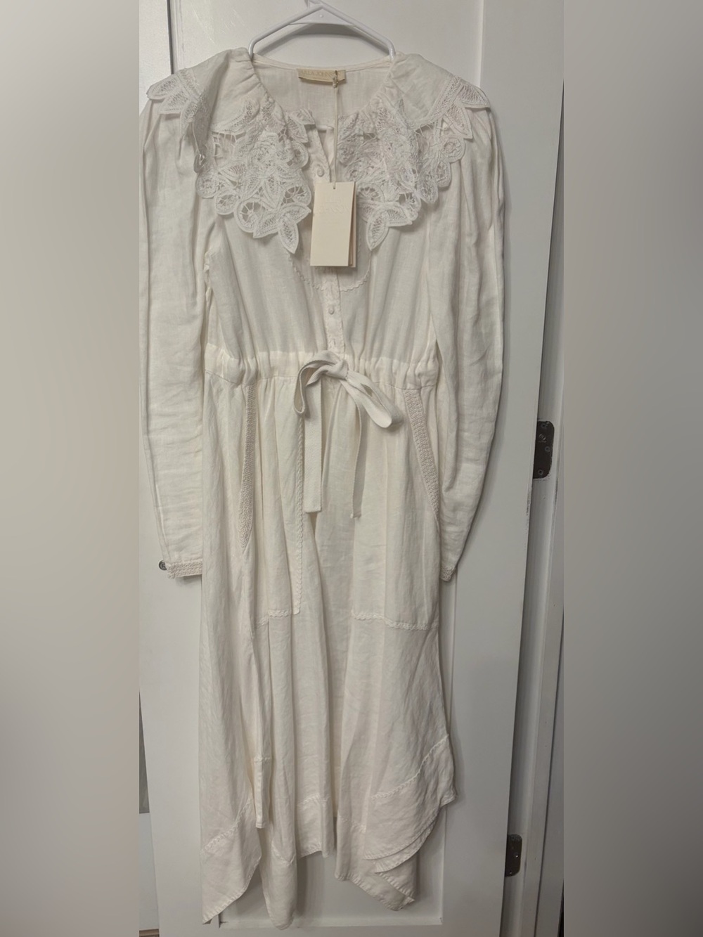 Ulla Johnson Fiona Dress Linen Maxi Dress in White Size 00 NWT